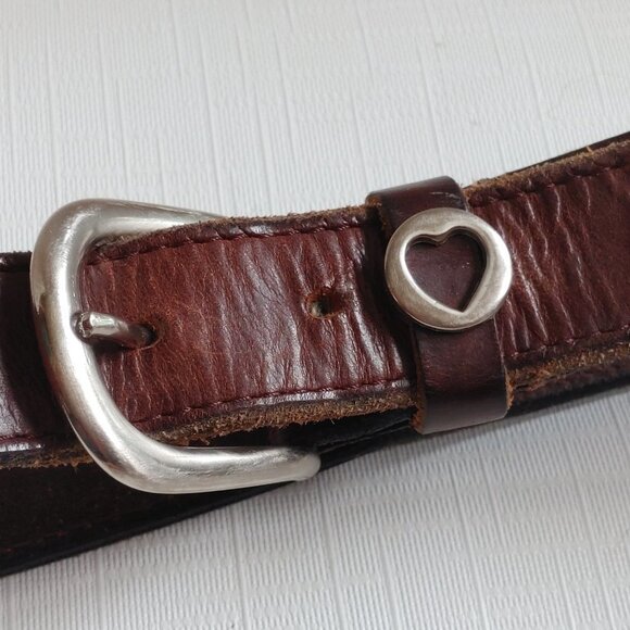 NORTHERN REFLECTIONS DENIM HEART LEATHER BELT Women's Size Medium Made i… - Picture 2 of 7